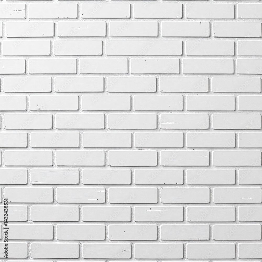Obraz premium White light brick subway tiles wall texture, wide background, seamless pattern panorama PNG