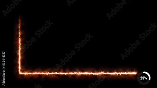 progress bar from 0 to 100% animation with alpha channel,  loading bar animate on a black background, 4k Video download, downloading, loading, loading bar, processing animation video.