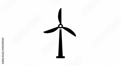 Wind Turbine Minimalist Icon Renewable Energy Concept