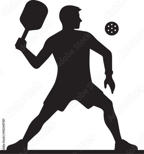 playing pickleball silhouette