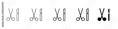 Set of 5 pixel perfect surgery icon with 1 unexpanded, 1 silhouette, surgery icon depicting medical procedures and operations within a healthcare environment