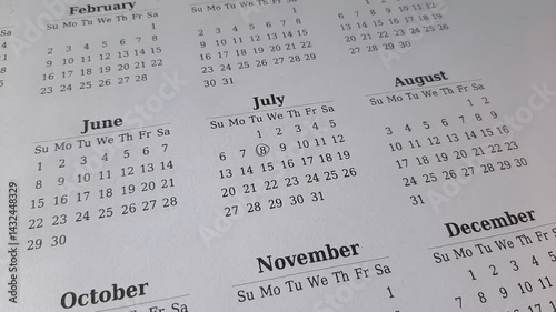 marking 8 July date on the calendar	
