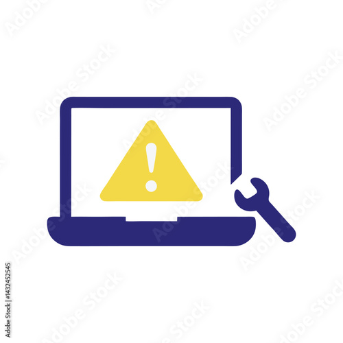 Laptop Repair Icon Computer Error, System Alert