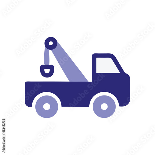 Tow Truck Icon Flat Design, Simple, Vector Graphic