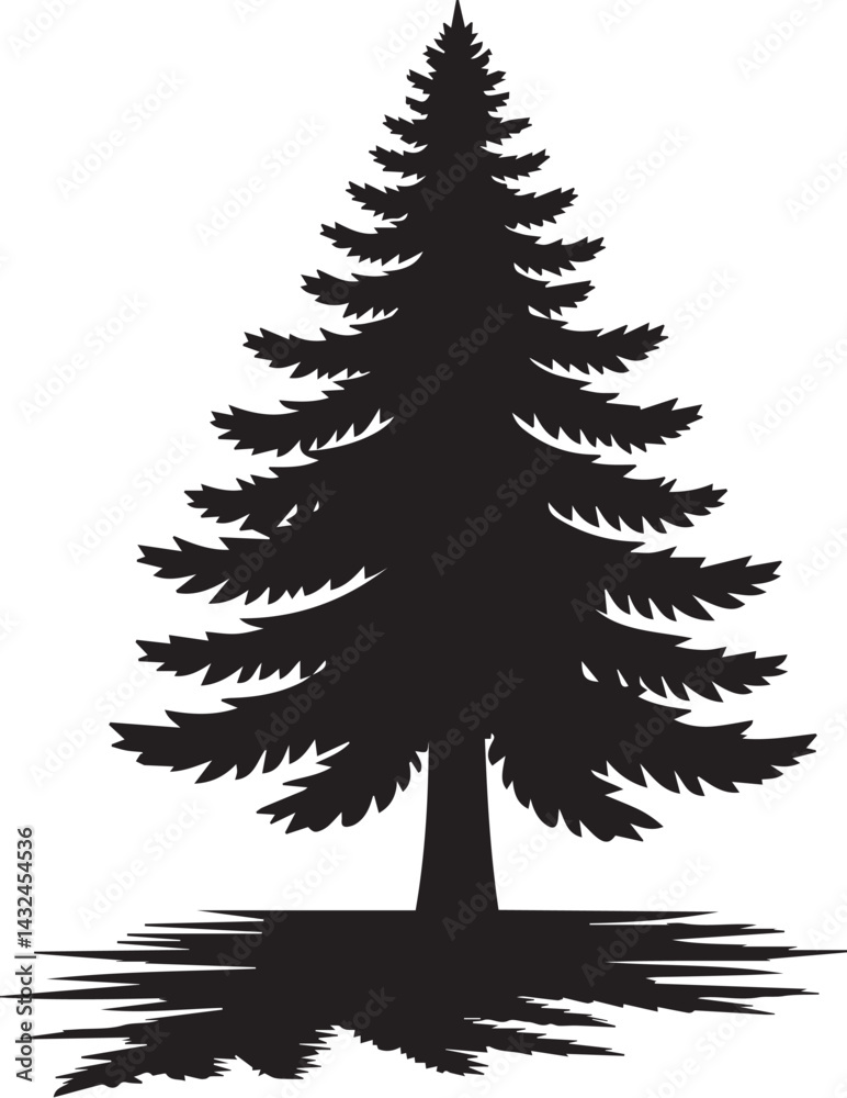 Obraz premium Christmas pine tree vector silhouette