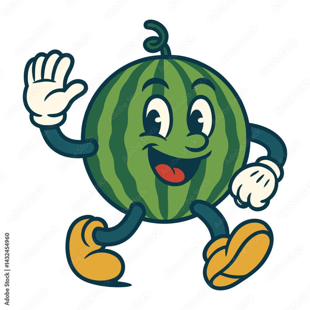 Obraz premium watermelon funny cartoon mascot character