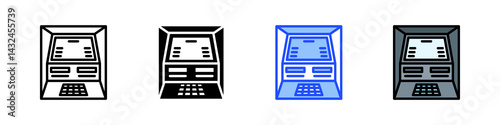 Atm Machine Icon Collection With Multiple Styles