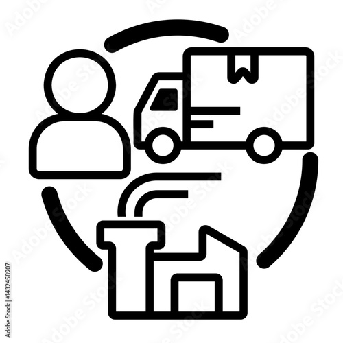 supply chain management Line Icon