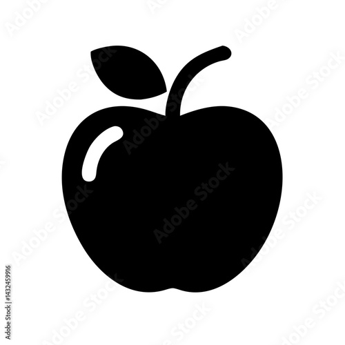 Apple Fruit with Leaf Icon Design
