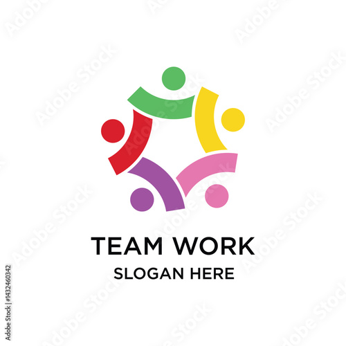 Team Work Logo Graphic Design Vector