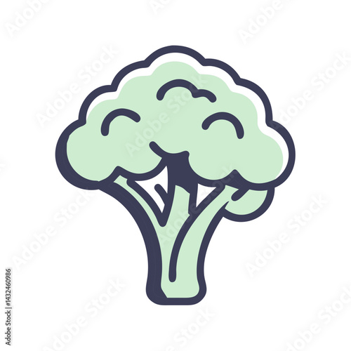 Broccoli Floret Whole Head Icon Design