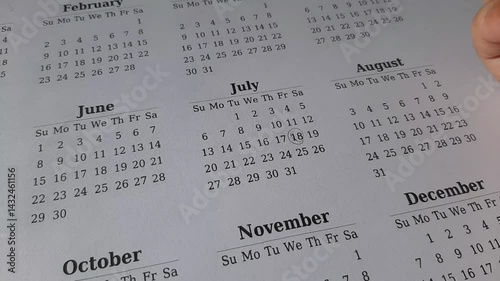 marking 18 July date on the calendar	
