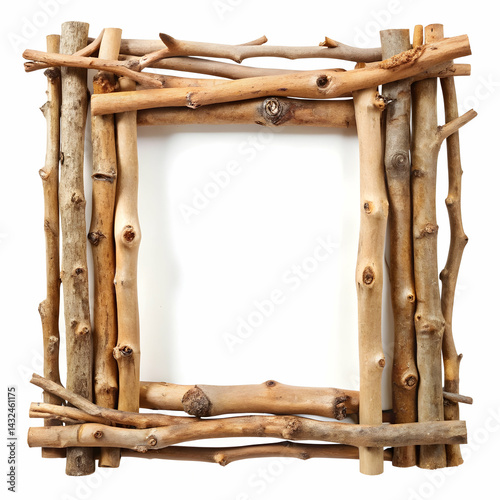 Valokuva Rustic Twig Frame: Natural Wood Border for Pictures and Crafts