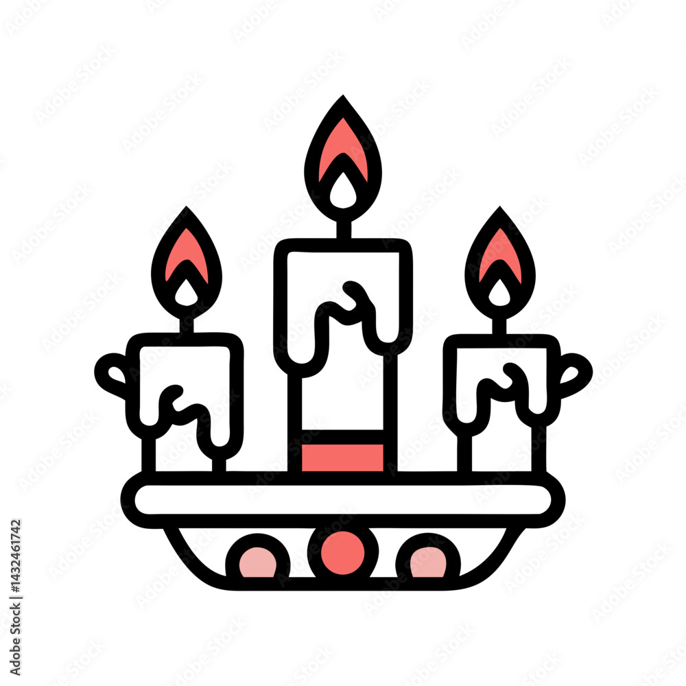 Obraz premium Candlelight Decoration Icon Design