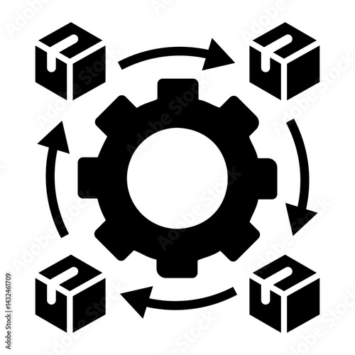 supply chain management Solid icon
