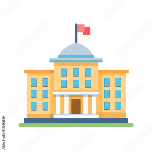 City Hall Government Building Icon Design