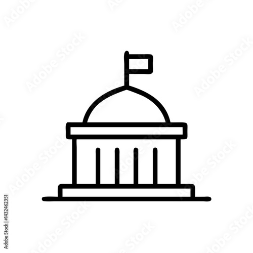 City Hall Government Building Icon Design photo