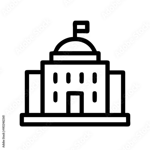 City Hall Government Building Icon Design photo
