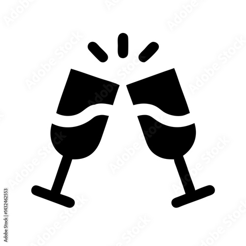 Clinking Champagne Glasses Icon Design