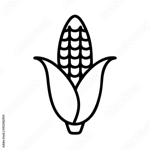 Corn Cob with Kernels Icon Design
