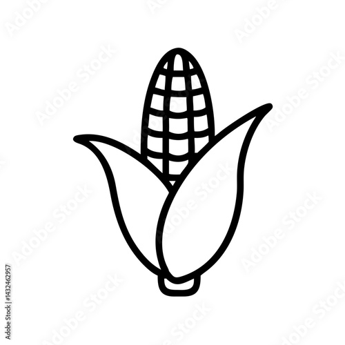 Corn Cob with Kernels Icon Design