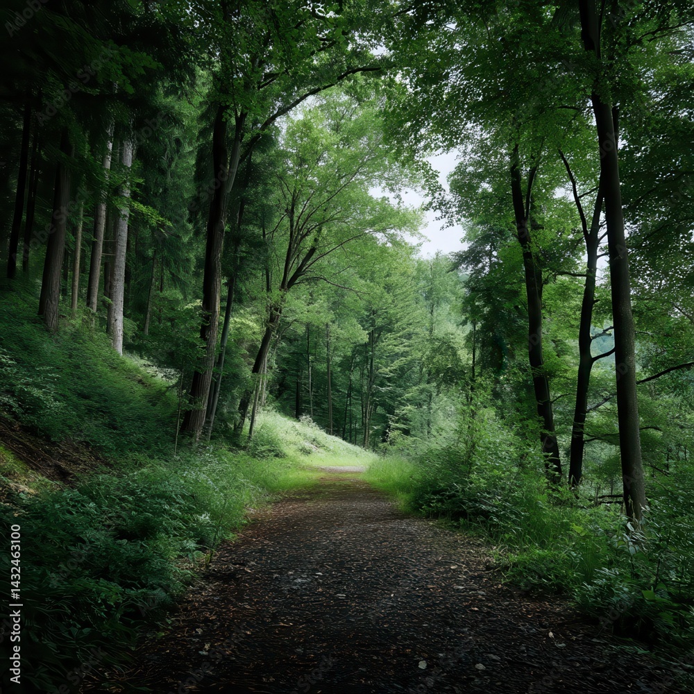 Fototapeta premium GrÃ¼nes Wald Panorama im Sommer --profile aksoo6o.