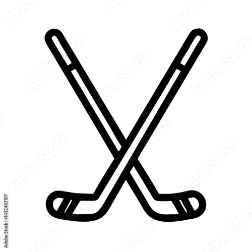 Crossed Hockey Sticks Icon Design