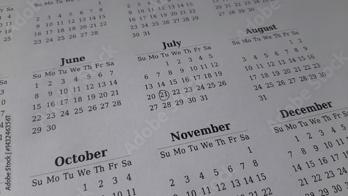 marking 21 July date on the calendar	
