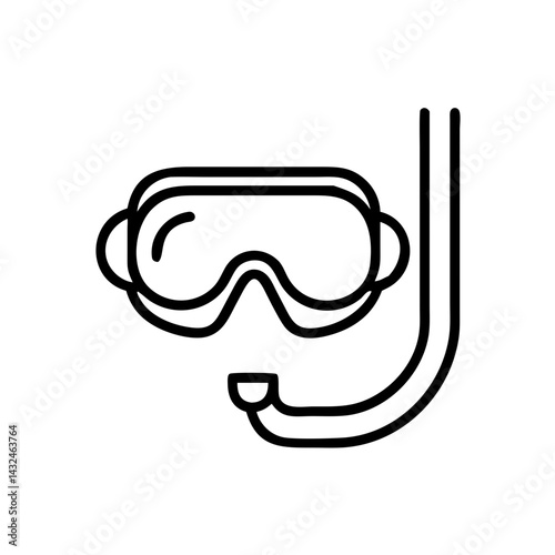 Diving Goggles with Snorkel Icon Design photo