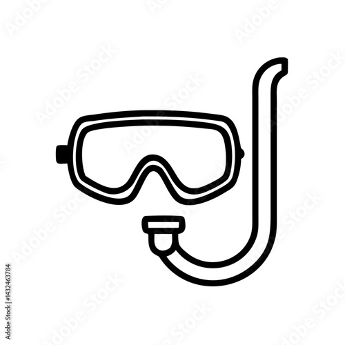 Diving Goggles with Snorkel Icon Design