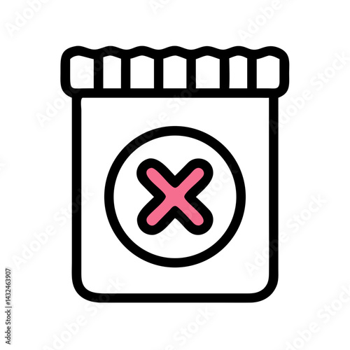 Drug Packet with X Mark Icon Design