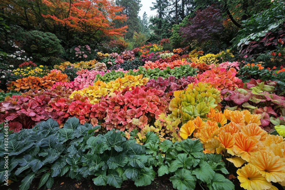 Fototapeta premium Autumn gardening tips, planting schedules, vibrant foliage.