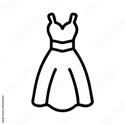 Elegant Party Dress Icon Design
