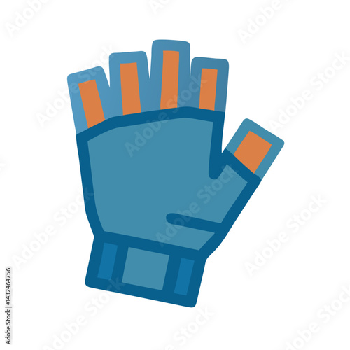 Fingerless Glove Front View Icon Design
