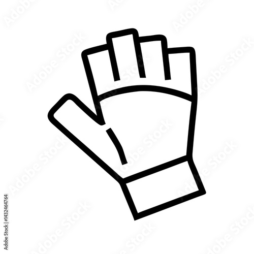Fingerless Glove Front View Icon Design