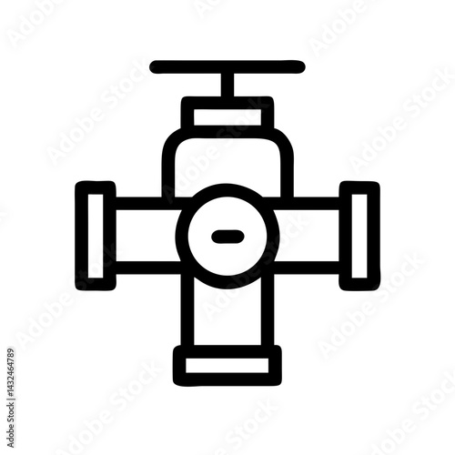 Fire Hydrant Connection Valve Icon Design
