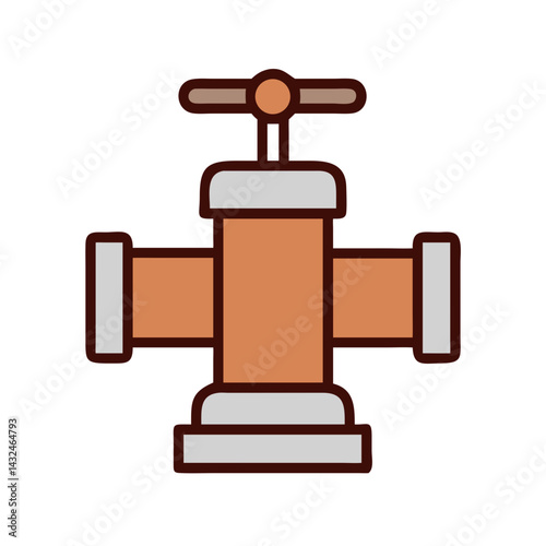 Fire Hydrant Connection Valve Icon Design