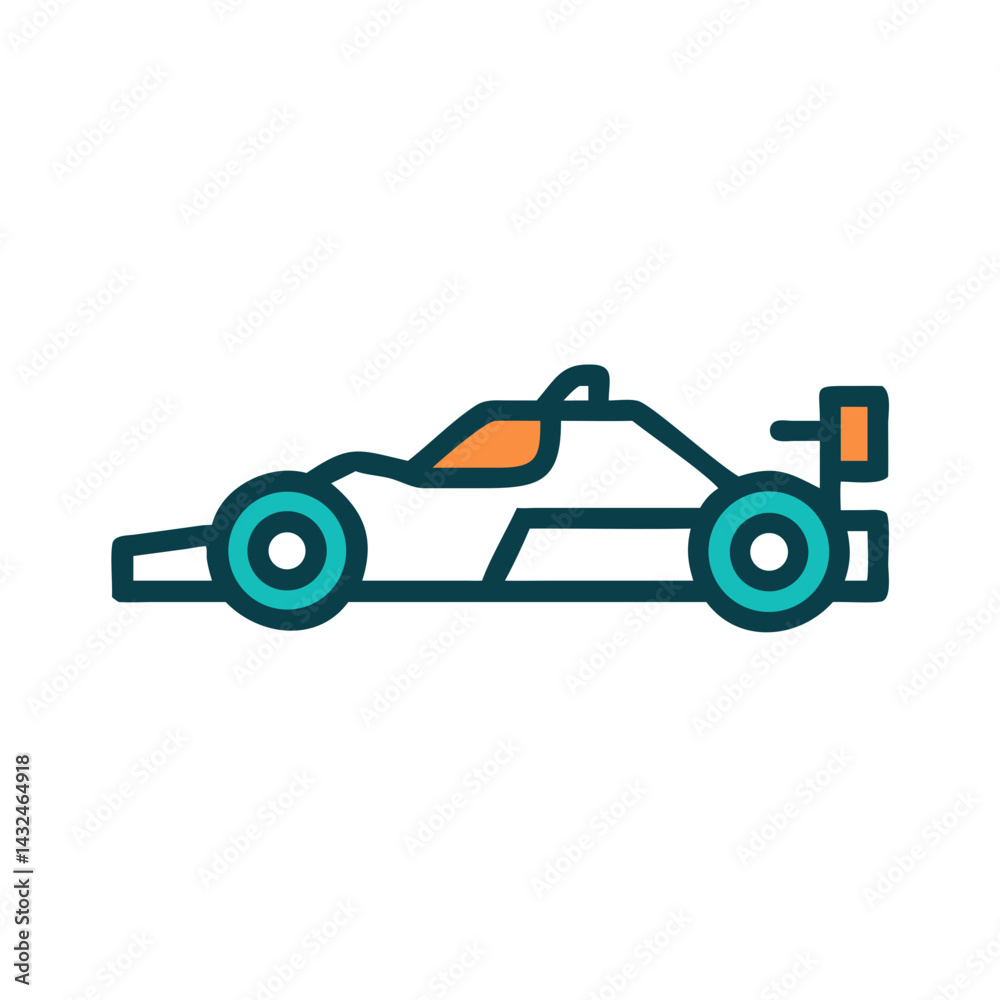 Obraz premium Formula One Racing Car Icon Design