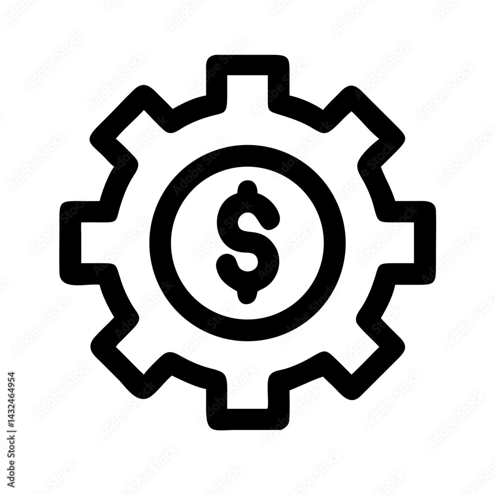 Gear with Group Chat Bubble Icon Design Gear with Group Chat Bubble Icon Design