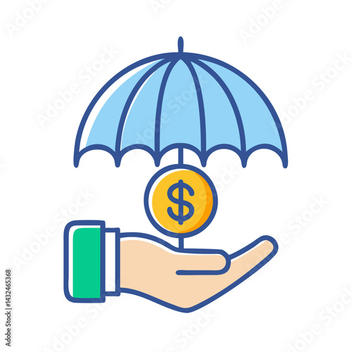 Hand Holding Financial Umbrella Icon Design