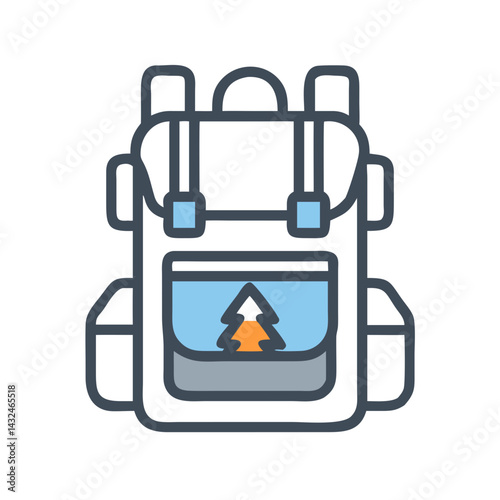 Hiking Backpack Adventure Icon Design