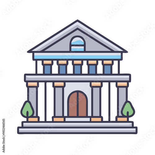 Luxury Villa with Columns Icon Design