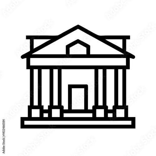 Luxury Villa with Columns Icon Design