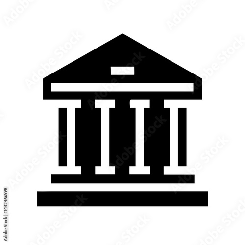Luxury Villa with Columns Icon Design
