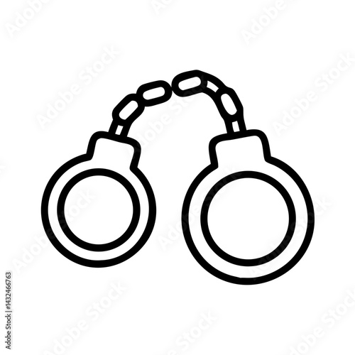 Metal Handcuffs Closed Loop Icon Design