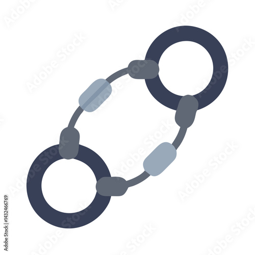 Metal Handcuffs Closed Loop Icon Design