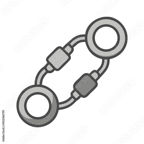 Metal Handcuffs Closed Loop Icon Design