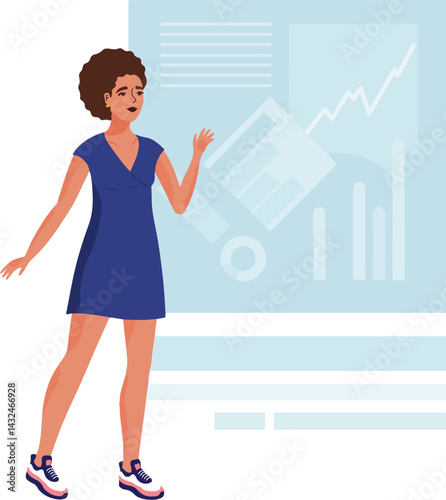business woman with graph