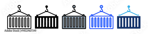 Container Icon Collection With Multiple Styles
