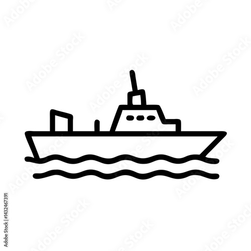 Navy Warship or Battleship Icon Design